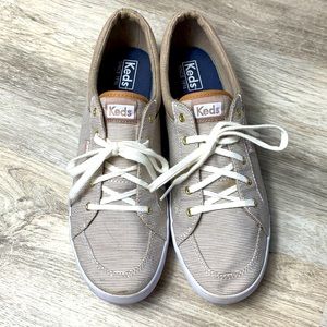 Keds Center Tan Stripe Sneakers 9.5
